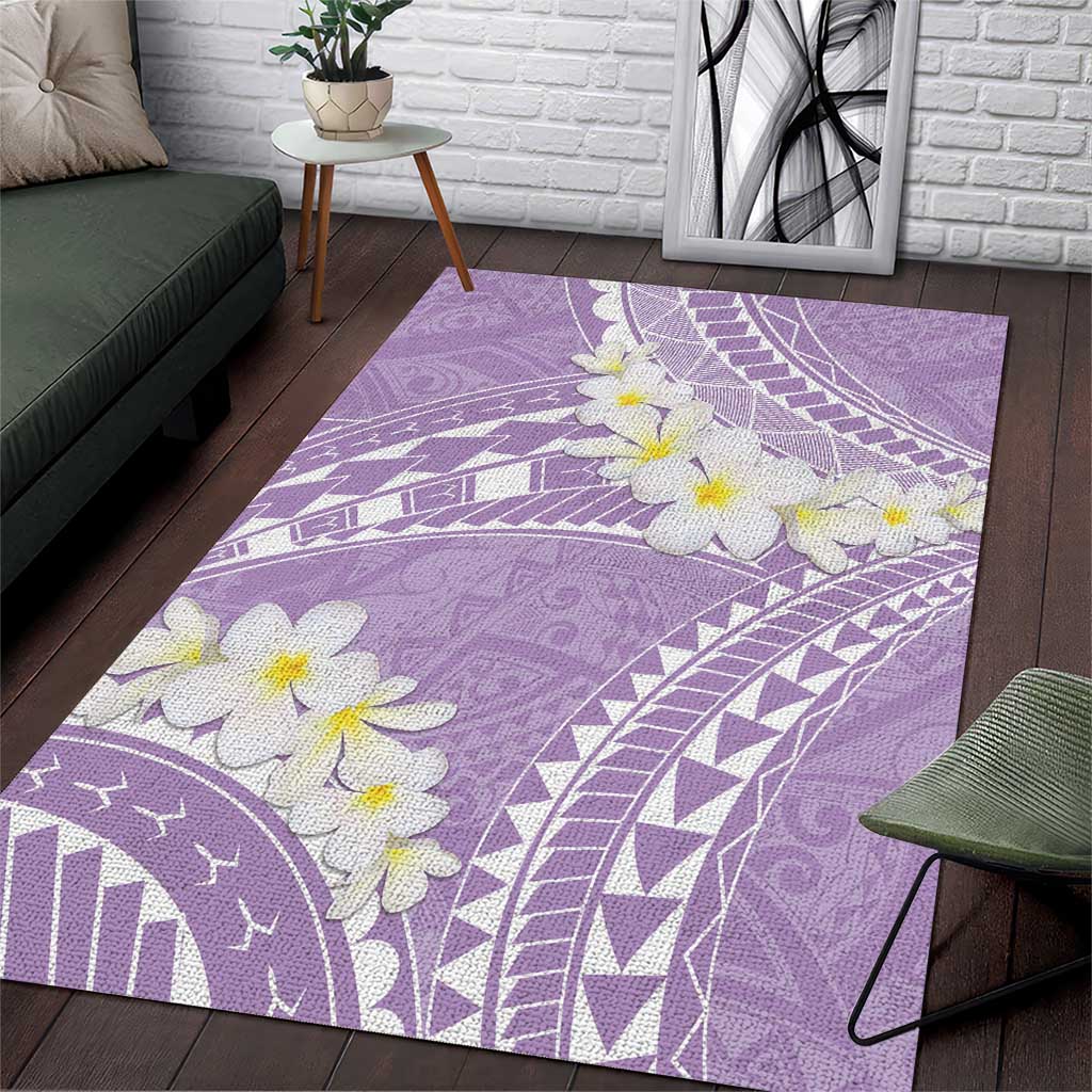 Polynesian Vintage Floral Area Rug Lavender Motifs - Polynesian Pride