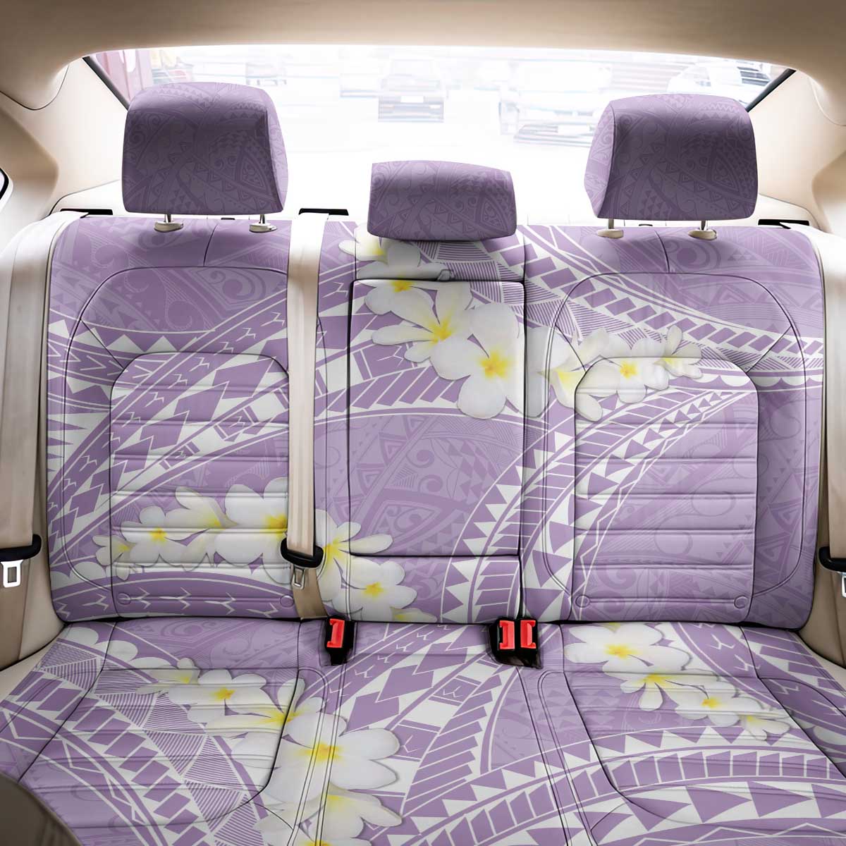Polynesian Vintage Floral Back Car Seat Cover Lavender Motifs - Polynesian Pride