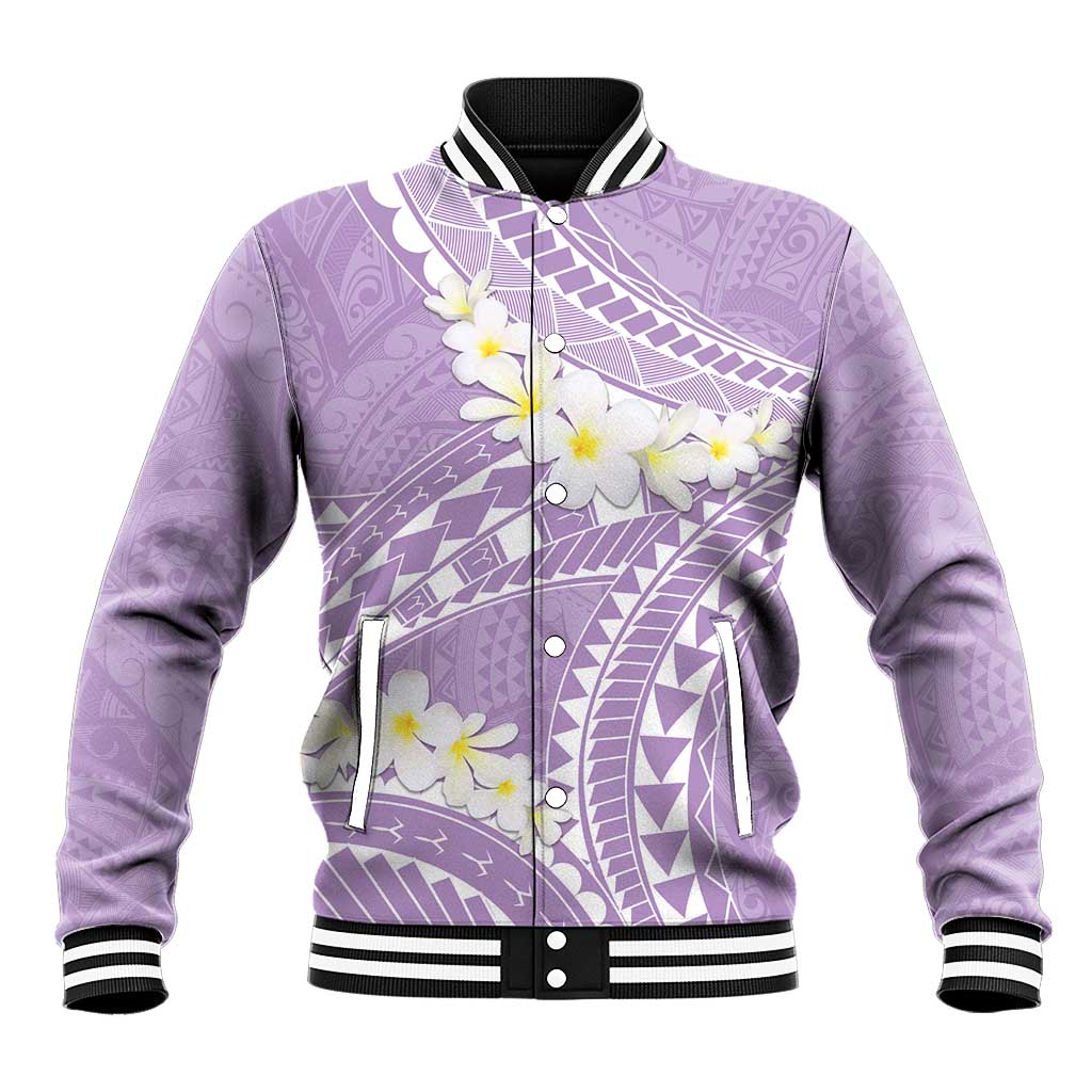 Polynesian Vintage Floral Baseball Jacket Lavender Motifs LT7 Unisex Lavender - Polynesian Pride
