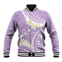 Polynesian Vintage Floral Baseball Jacket Lavender Motifs LT7 Unisex Lavender - Polynesian Pride