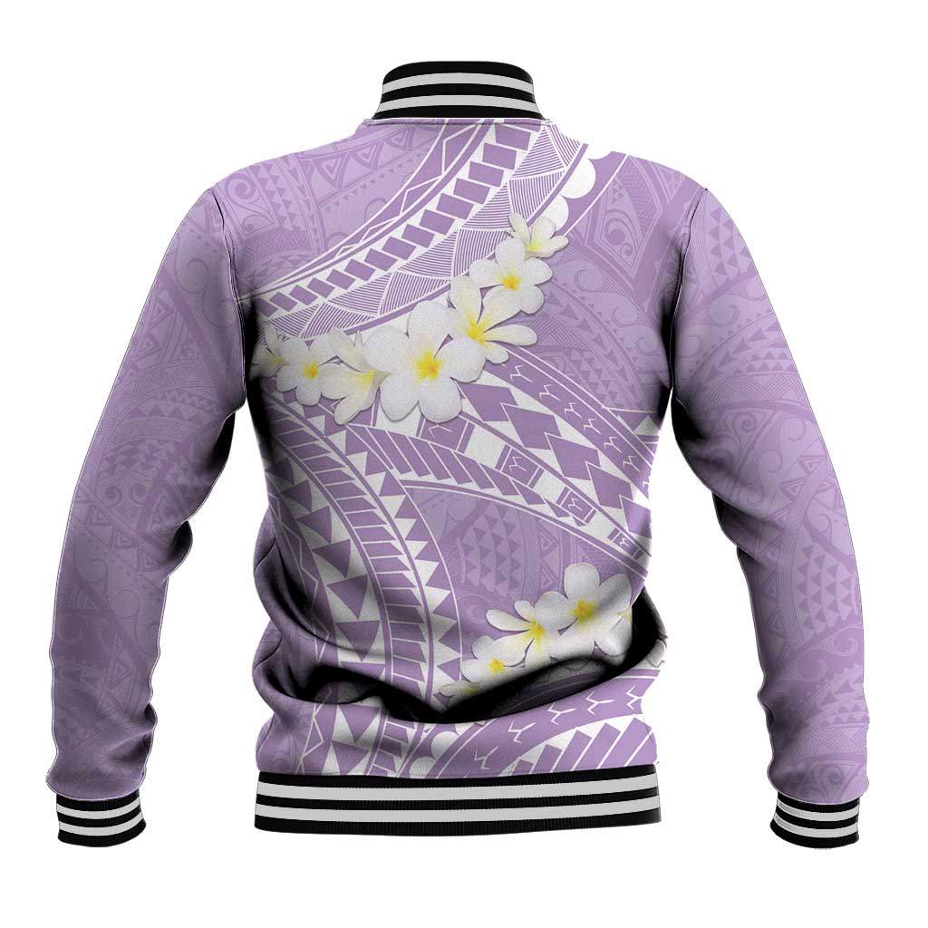 Polynesian Vintage Floral Baseball Jacket Lavender Motifs LT7 - Polynesian Pride