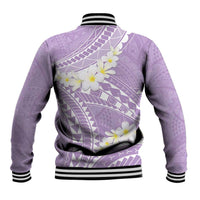 Polynesian Vintage Floral Baseball Jacket Lavender Motifs LT7 - Polynesian Pride