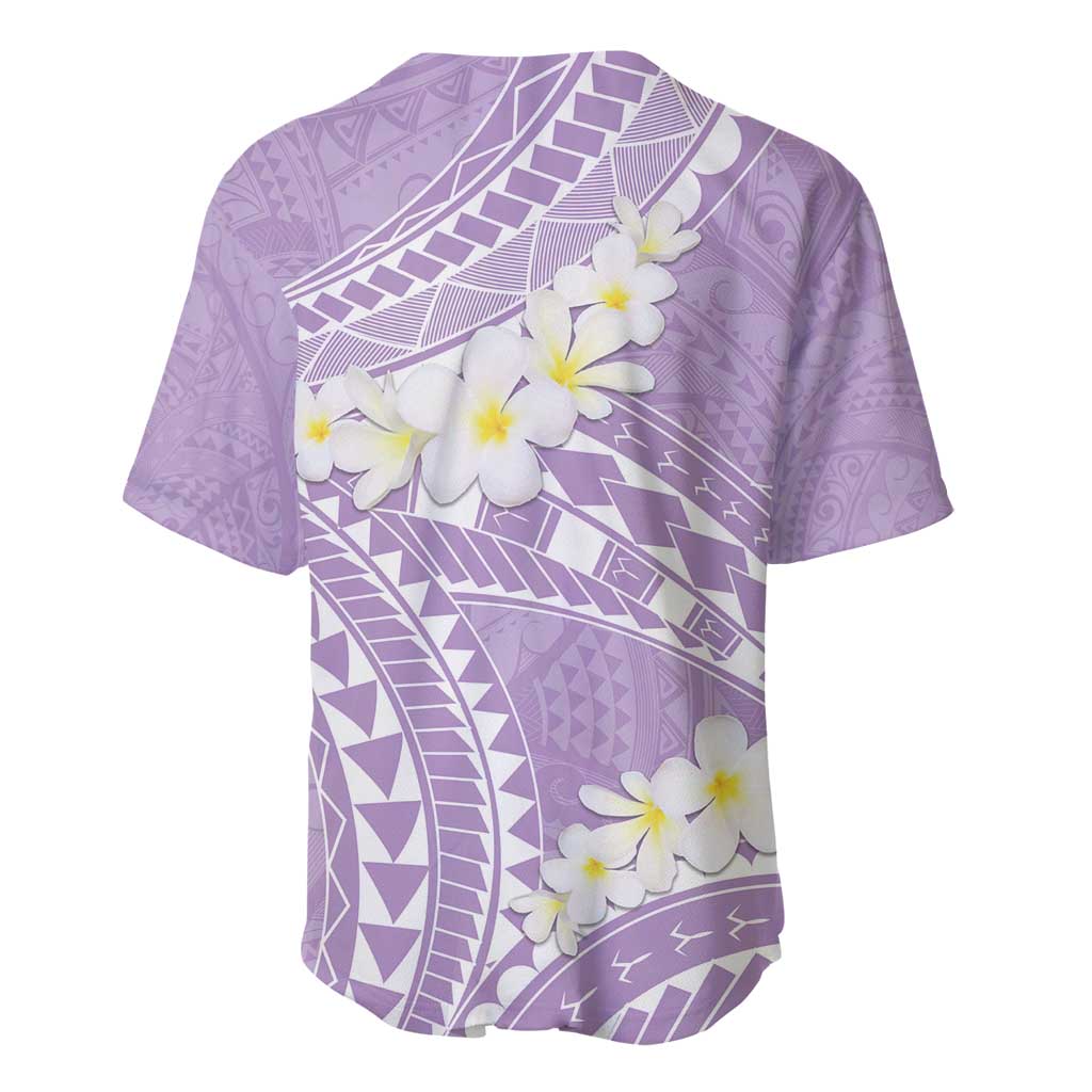 Polynesian Vintage Floral Baseball Jersey Lavender Motifs LT7 - Polynesian Pride