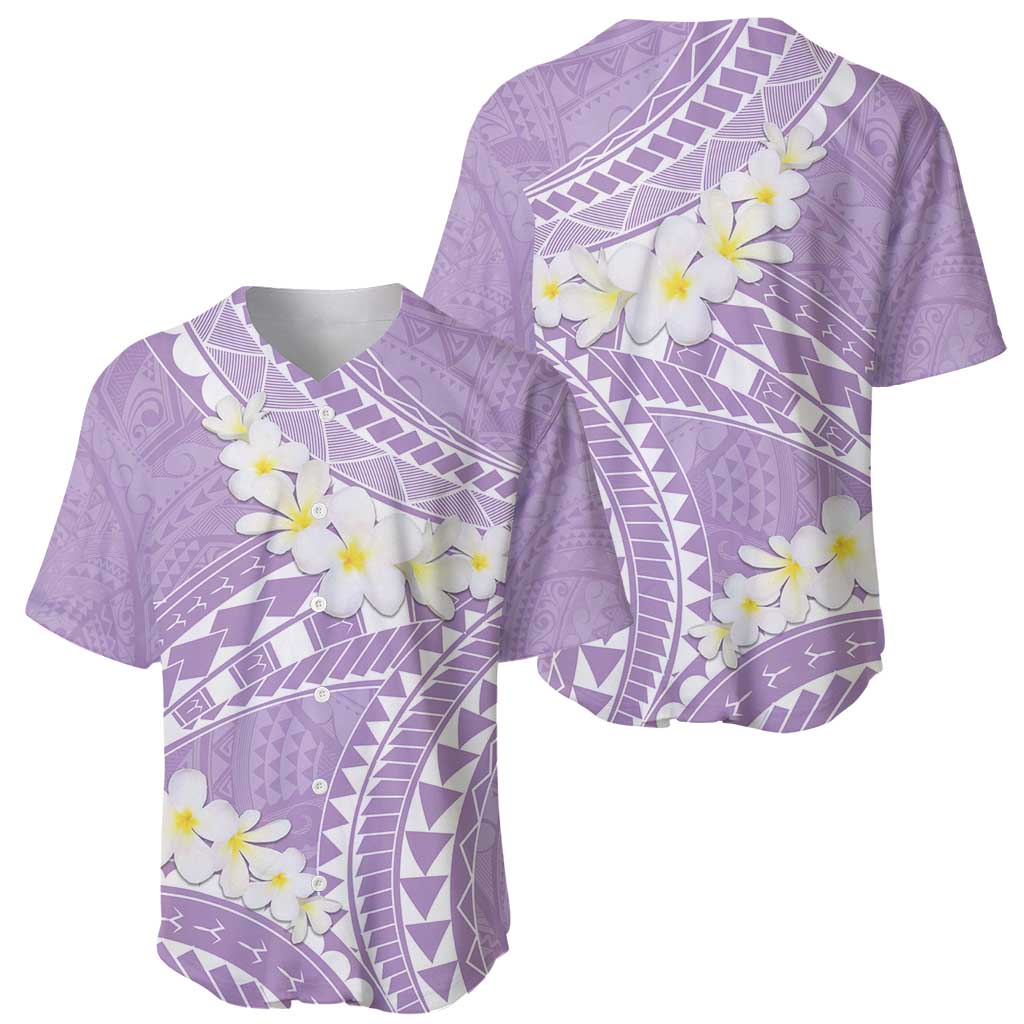 Polynesian Vintage Floral Baseball Jersey Lavender Motifs LT7 - Polynesian Pride