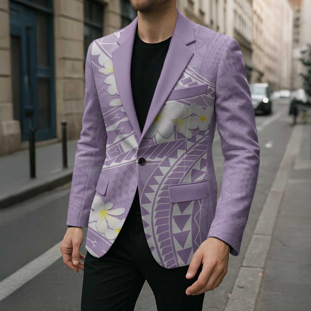 Polynesian Vintage Floral Blazer Lavender Motifs - Polynesian Pride