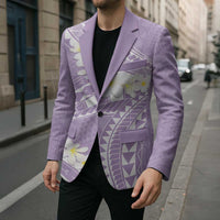Polynesian Vintage Floral Blazer Lavender Motifs - Polynesian Pride
