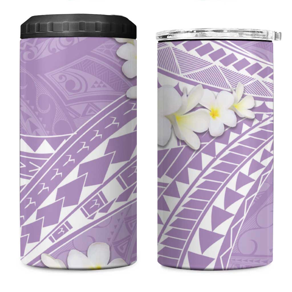 Polynesian Vintage Floral 4 in 1 Can Cooler Tumbler Lavender Motifs - Polynesian Pride