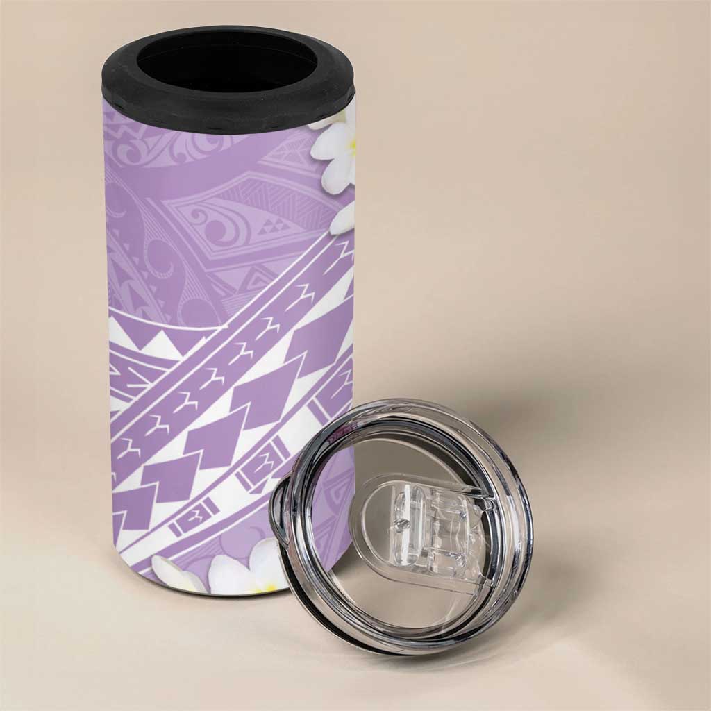 Polynesian Vintage Floral 4 in 1 Can Cooler Tumbler Lavender Motifs - Polynesian Pride