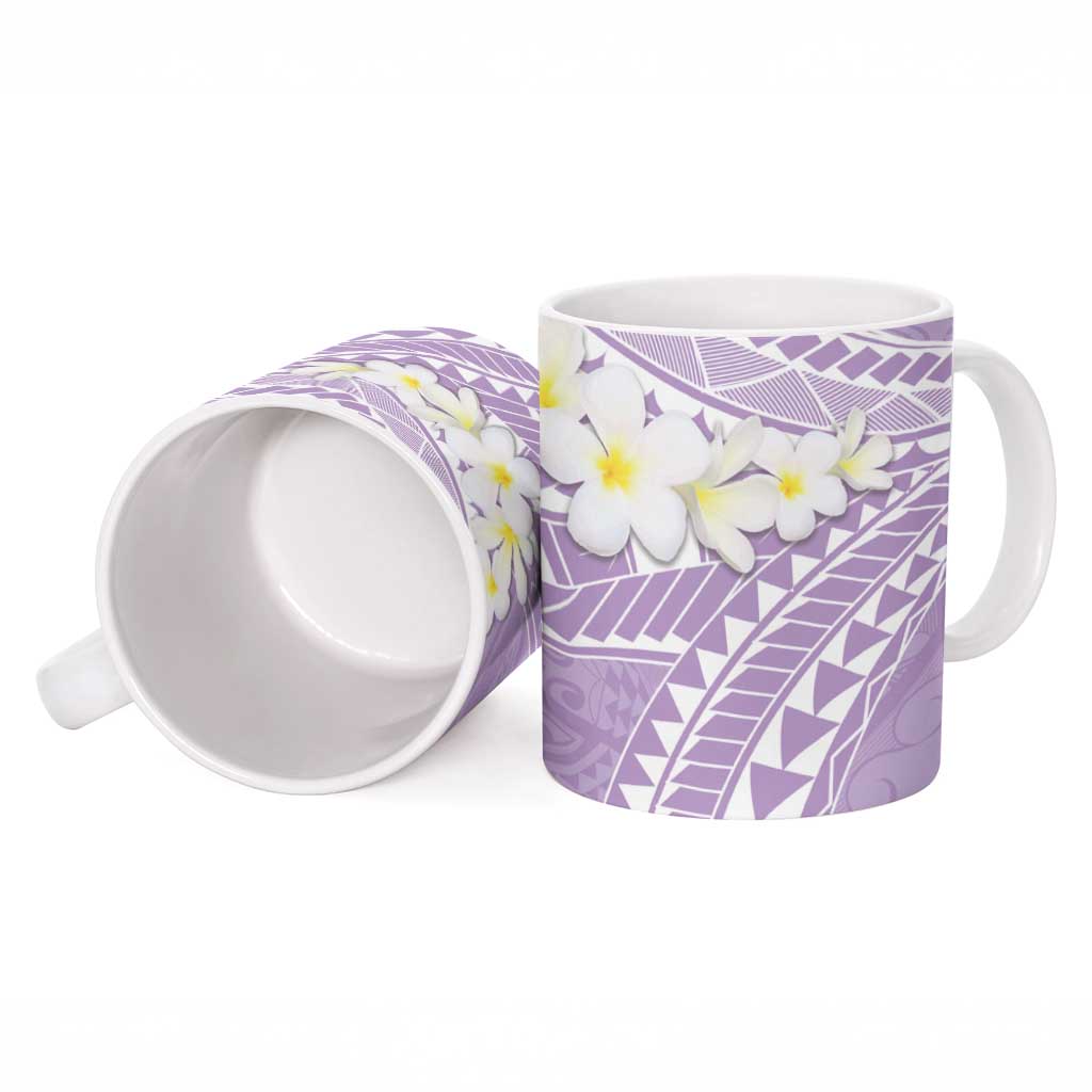 Polynesian Vintage Floral Ceramic Mug Lavender Motifs - Polynesian Pride
