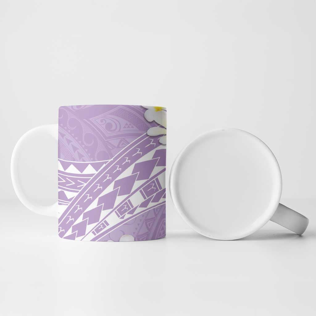 Polynesian Vintage Floral Ceramic Mug Lavender Motifs - Polynesian Pride