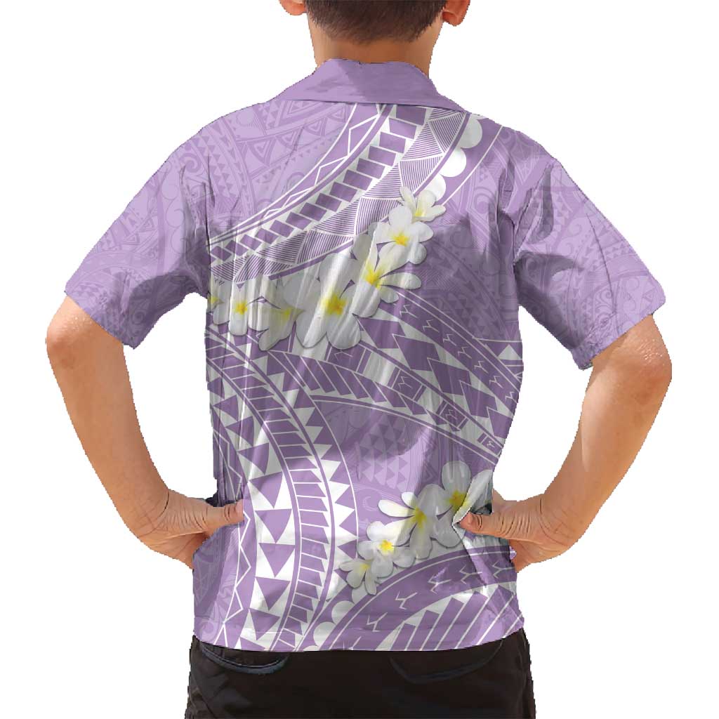 Polynesian Vintage Floral Family Matching Long Sleeve Bodycon Dress and Hawaiian Shirt Lavender Motifs LT7 - Polynesian Pride