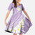 Polynesian Vintage Floral Family Matching Long Sleeve Bodycon Dress and Hawaiian Shirt Lavender Motifs - Polynesian Pride