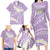 Polynesian Vintage Floral Family Matching Long Sleeve Bodycon Dress and Hawaiian Shirt Lavender Motifs - Polynesian Pride