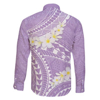 Polynesian Vintage Floral Family Matching Long Sleeve Bodycon Dress and Hawaiian Shirt Lavender Motifs LT7 - Polynesian Pride