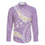 Polynesian Vintage Floral Family Matching Mermaid Dress and Hawaiian Shirt Lavender Motifs - Polynesian Pride