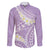 Polynesian Vintage Floral Family Matching Puletasi and Hawaiian Shirt Lavender Motifs - Polynesian Pride