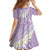 Polynesian Vintage Floral Family Matching Short Sleeve Bodycon Dress and Hawaiian Shirt Lavender Motifs - Polynesian Pride