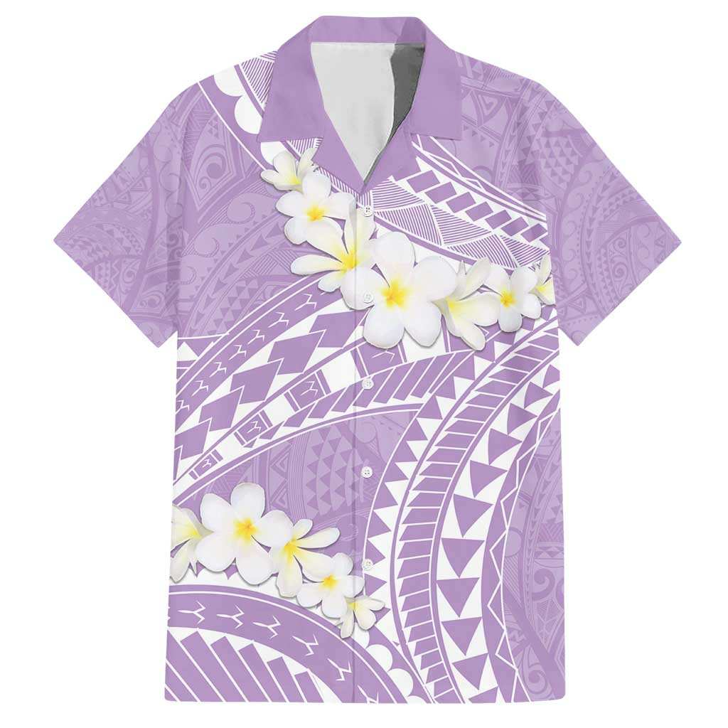 Polynesian Vintage Floral Family Matching Short Sleeve Bodycon Dress and Hawaiian Shirt Lavender Motifs LT7 Dad's Shirt - Short Sleeve Lavender - Polynesian Pride