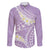 Polynesian Vintage Floral Family Matching Short Sleeve Bodycon Dress and Hawaiian Shirt Lavender Motifs - Polynesian Pride
