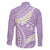 Polynesian Vintage Floral Family Matching Short Sleeve Bodycon Dress and Hawaiian Shirt Lavender Motifs - Polynesian Pride