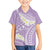 Polynesian Vintage Floral Family Matching Short Sleeve Bodycon Dress and Hawaiian Shirt Lavender Motifs - Polynesian Pride