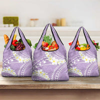 Polynesian Vintage Floral Grocery Bag Lavender Motifs - Polynesian Pride