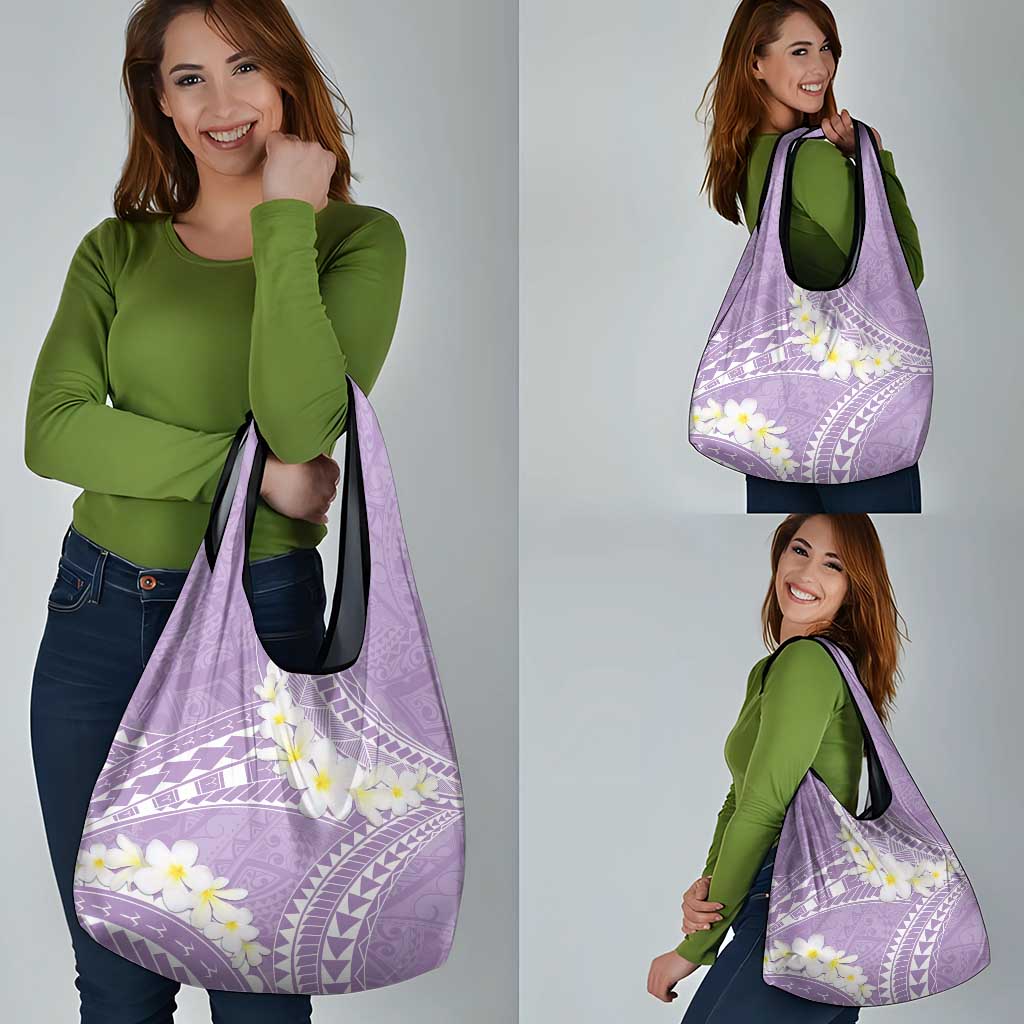 Polynesian Vintage Floral Grocery Bag Lavender Motifs - Polynesian Pride