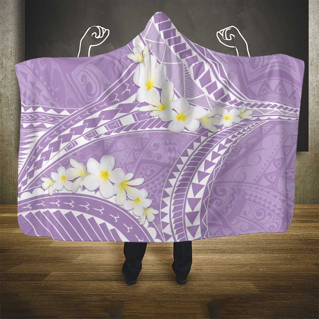 Polynesian Vintage Floral Hooded Blanket Lavender Motifs - Polynesian Pride