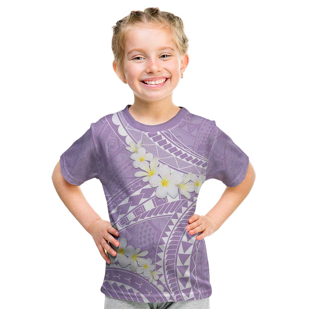 Polynesian Vintage Floral Kid T Shirt Lavender Motifs - Polynesian Pride