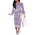 Polynesian Vintage Floral Off The Shoulder Long Sleeve Dress Lavender Motifs - Polynesian Pride