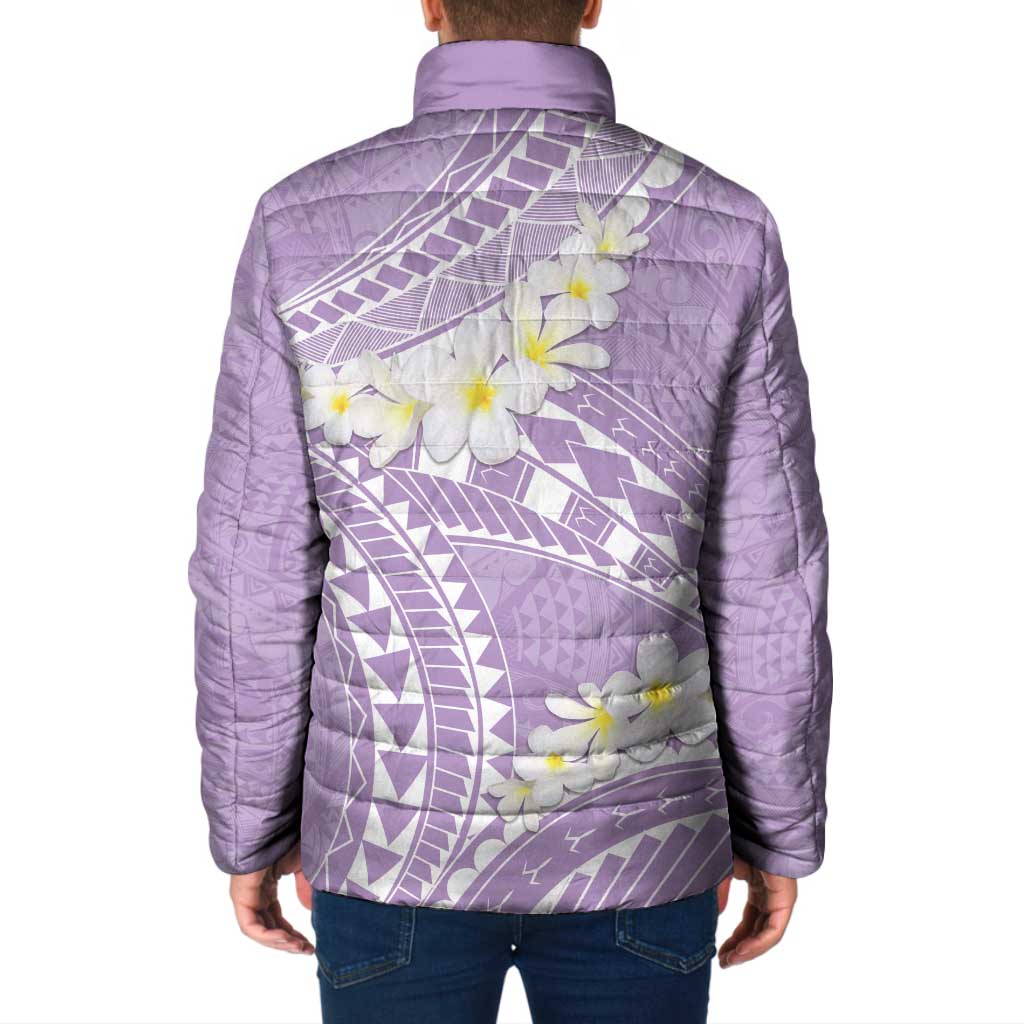 Polynesian Vintage Floral Padded Jacket Lavender Motifs - Polynesian Pride