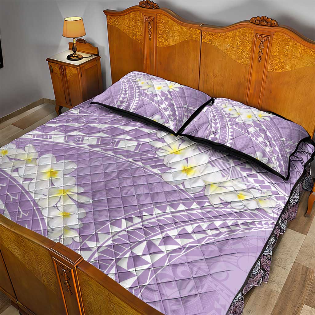 Polynesian Vintage Floral Quilt Bed Set Lavender Motifs - Polynesian Pride