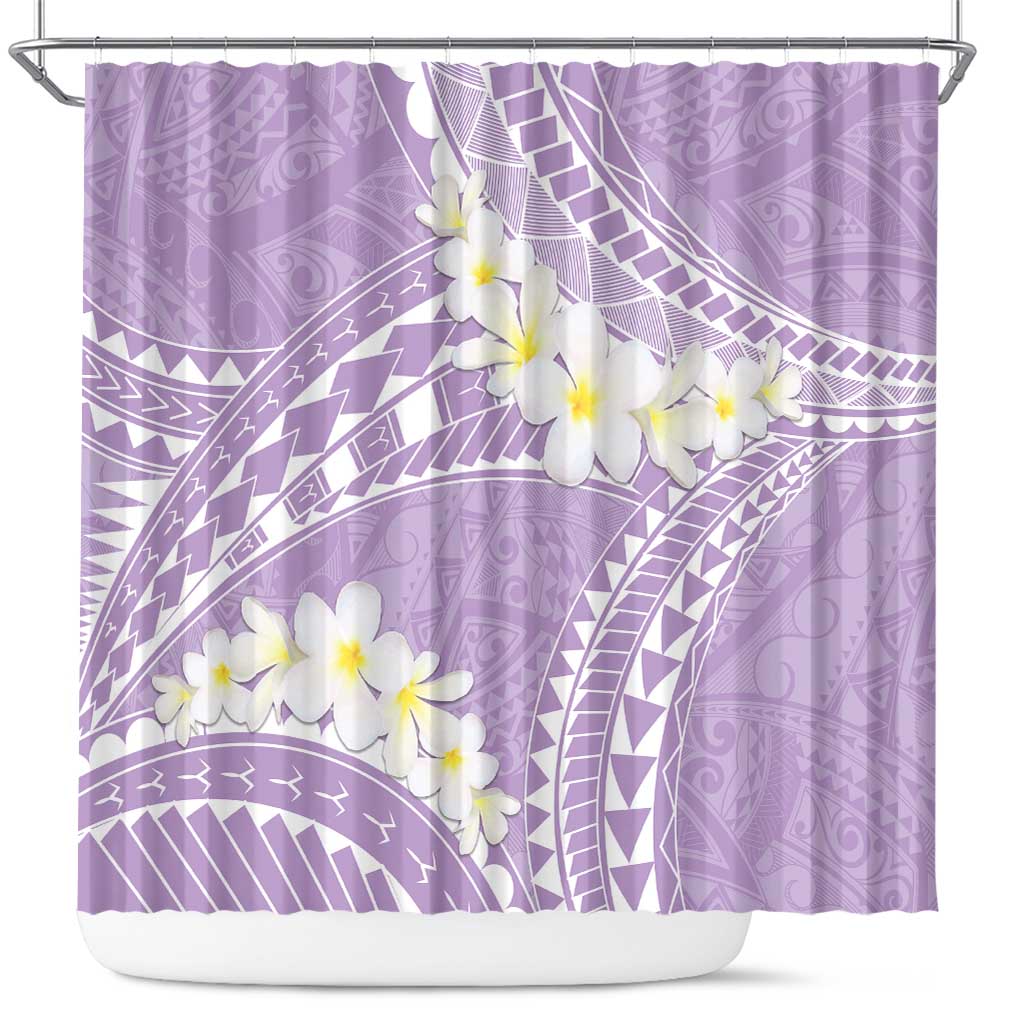 Polynesian Vintage Floral Shower Curtain Lavender Motifs - Polynesian Pride