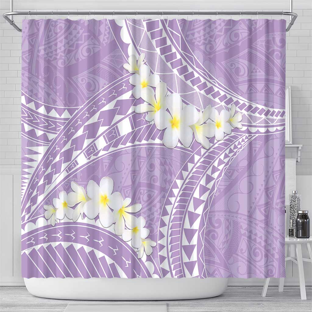 Polynesian Vintage Floral Shower Curtain Lavender Motifs - Polynesian Pride