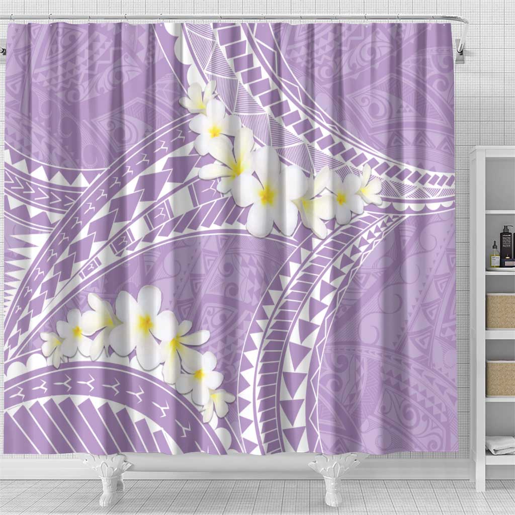 Polynesian Vintage Floral Shower Curtain Lavender Motifs - Polynesian Pride