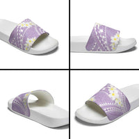 Polynesian Vintage Floral Slide Sandals Lavender Motifs - Polynesian Pride