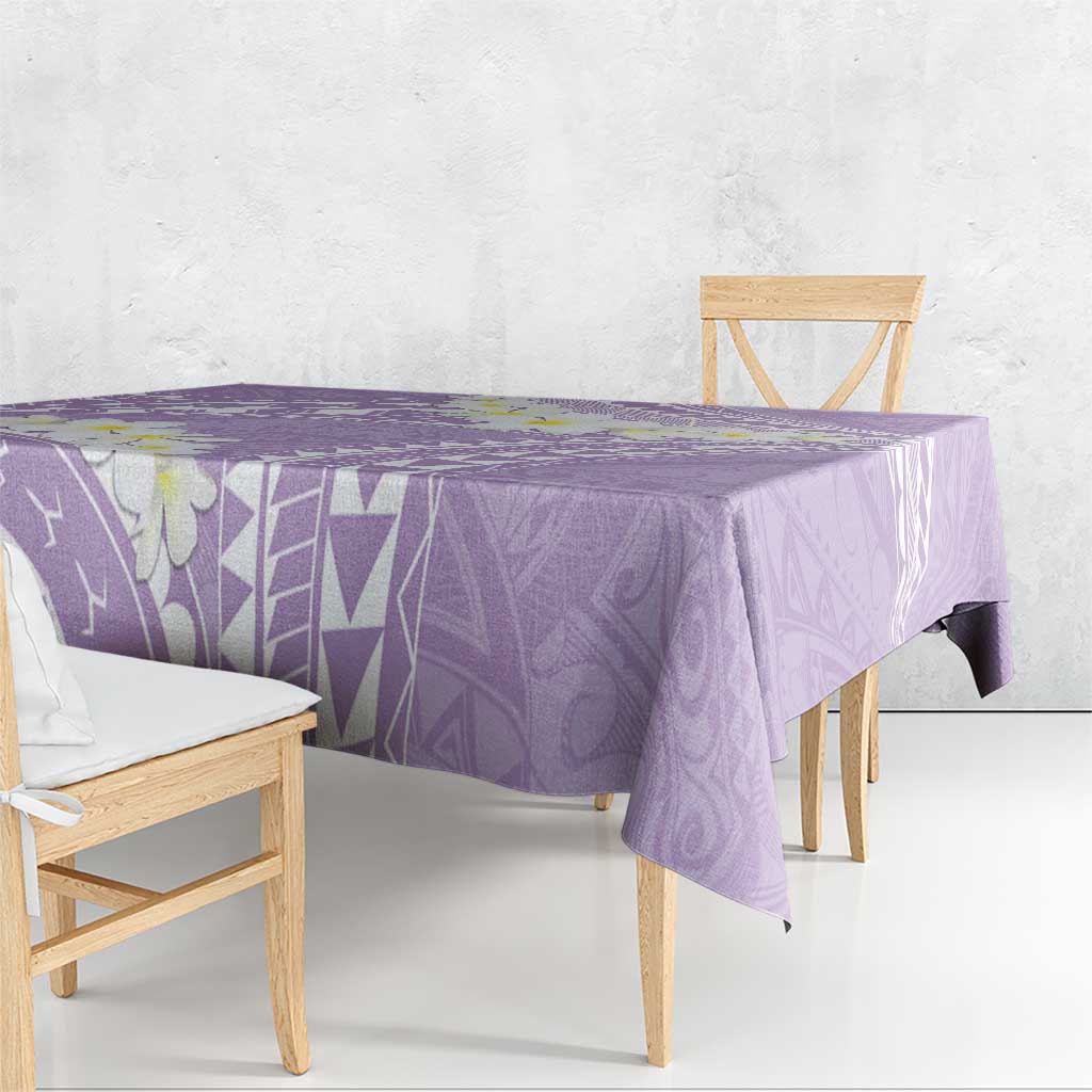 Polynesian Vintage Floral Tablecloth Lavender Motifs - Polynesian Pride