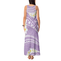 Polynesian Vintage Floral Tank Maxi Dress Lavender Motifs - Polynesian Pride