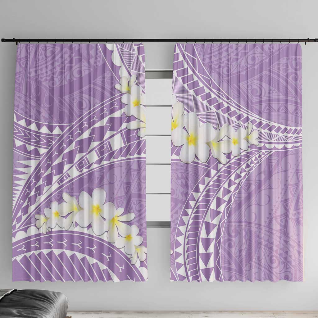 Polynesian Vintage Floral Window Curtain Lavender Motifs - Polynesian Pride