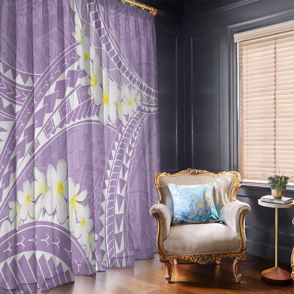 Polynesian Vintage Floral Window Curtain Lavender Motifs - Polynesian Pride