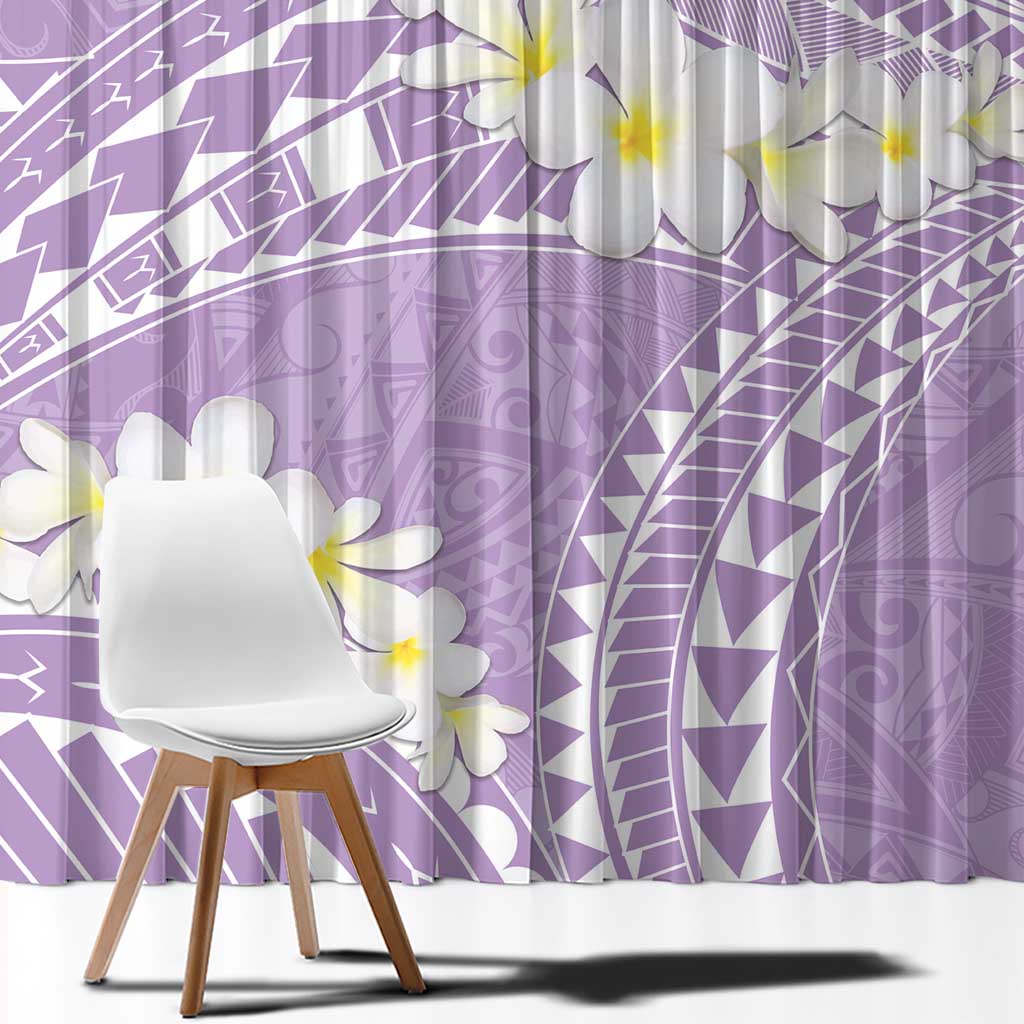 Polynesian Vintage Floral Window Curtain Lavender Motifs - Polynesian Pride
