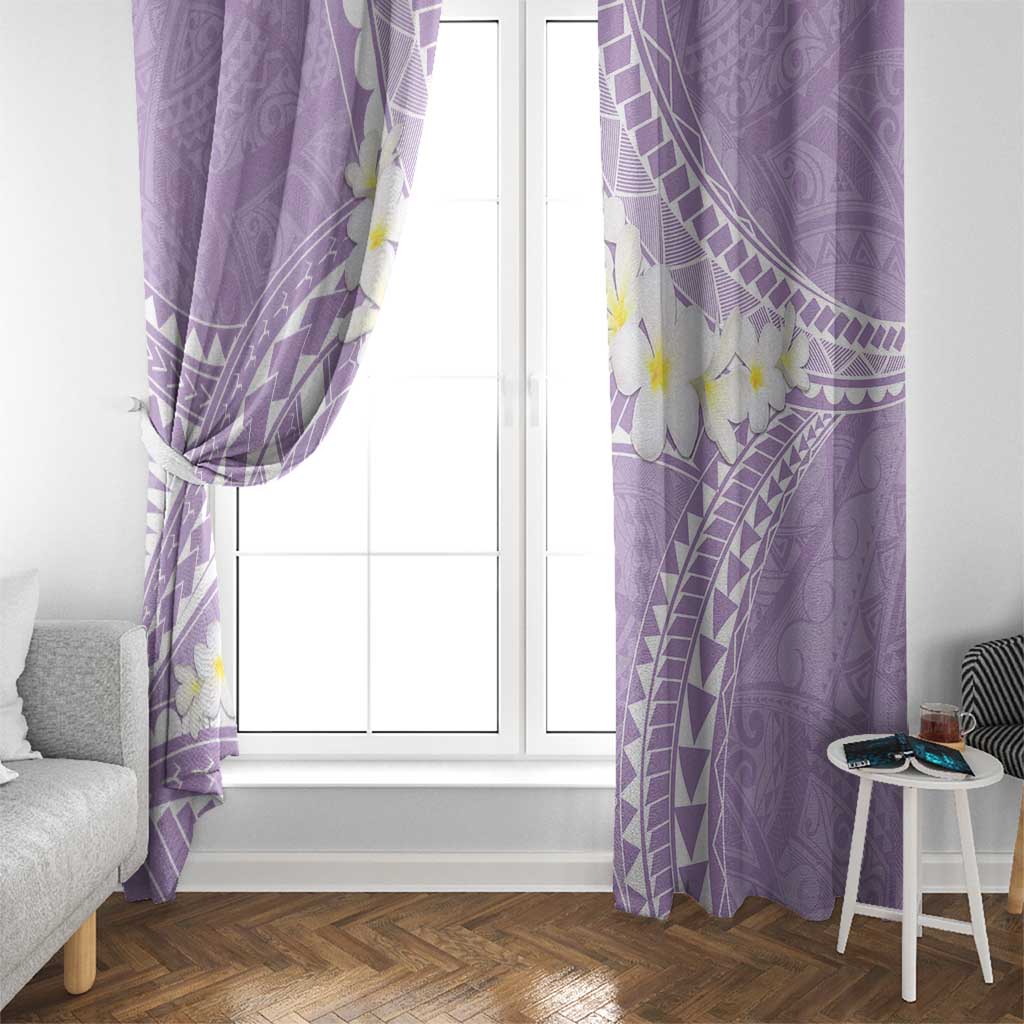 Polynesian Vintage Floral Window Curtain Lavender Motifs - Polynesian Pride