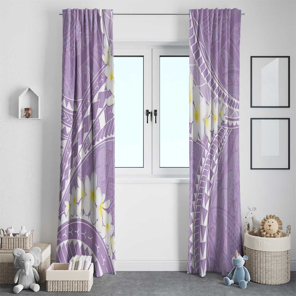 Polynesian Vintage Floral Window Curtain Lavender Motifs - Polynesian Pride