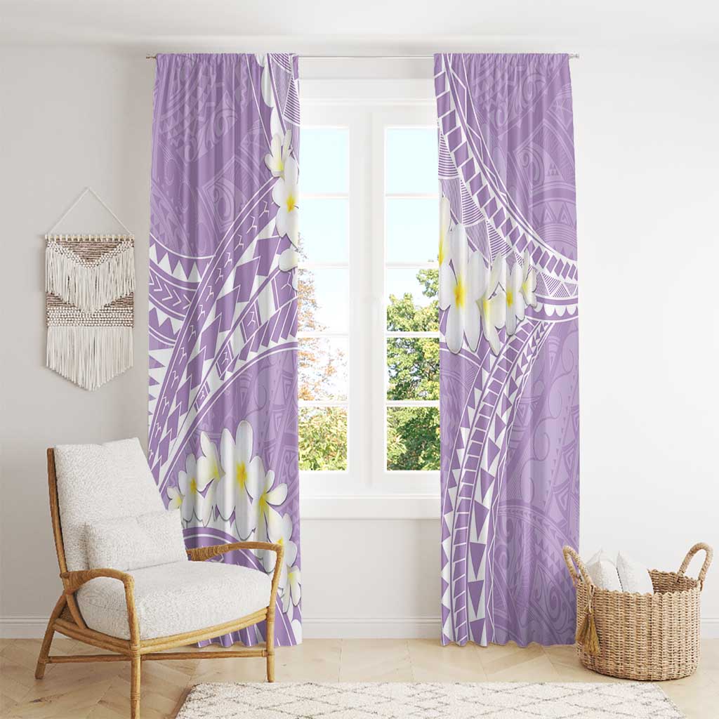 Polynesian Vintage Floral Window Curtain Lavender Motifs - Polynesian Pride