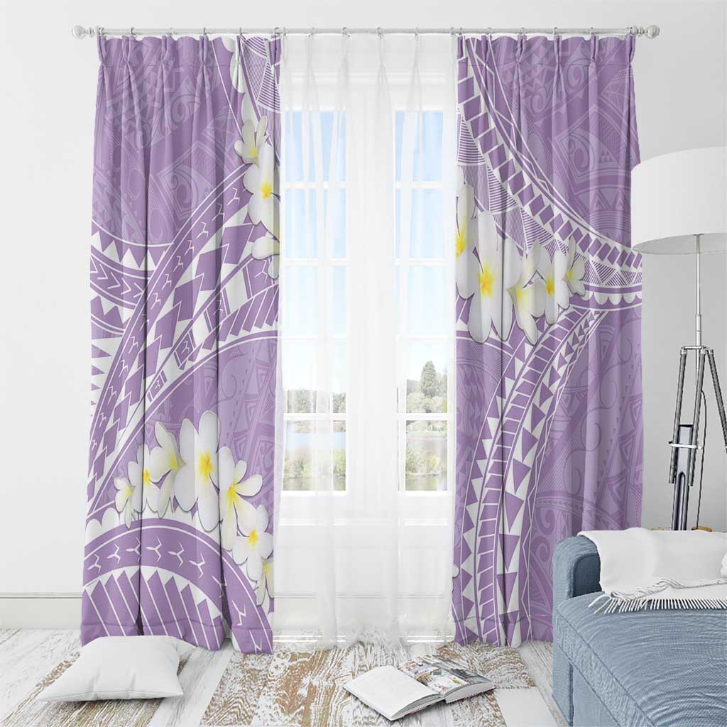 Polynesian Vintage Floral Window Curtain Lavender Motifs - Polynesian Pride