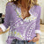Polynesian Vintage Floral Women Casual Shirt Lavender Motifs - Polynesian Pride
