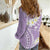 Polynesian Vintage Floral Women Casual Shirt Lavender Motifs - Polynesian Pride