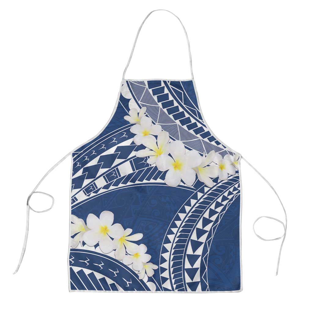 Polynesian Vintage Floral Apron Navy Blue Motifs - Polynesian Pride