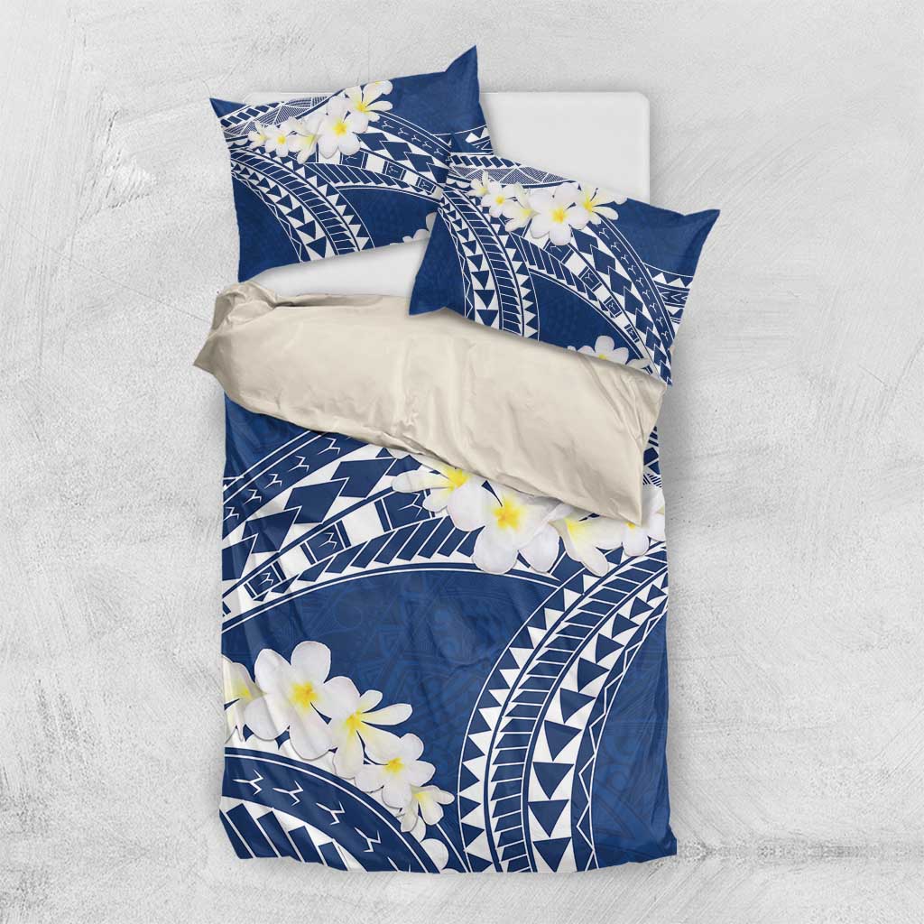 Polynesian Vintage Floral Bedding Set Navy Blue Motifs - Polynesian Pride