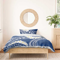Polynesian Vintage Floral Bedding Set Navy Blue Motifs - Polynesian Pride